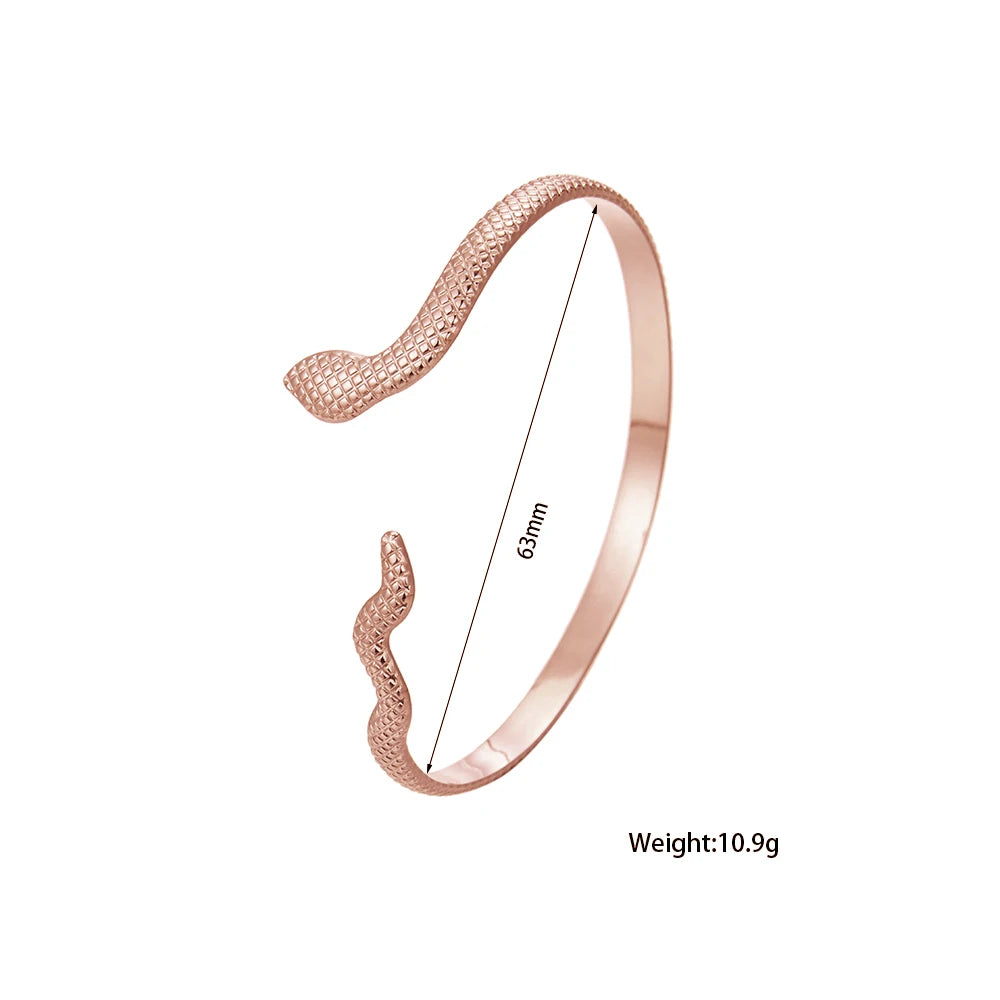 Fashionable and simple snake-shaped bracelet, open stainless steel snake head bracelet for women, gift for girls