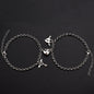 JWER Stainless Steel Fashion Romantic Heartbeat Magnetic Bracelet for Couples Personality Magnetic Love Chain Bracelet Jewelry