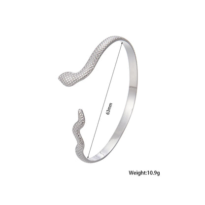 Fashionable and simple snake-shaped bracelet, open stainless steel snake head bracelet for women, gift for girls