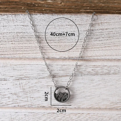 Vintage Mountain Forest Pine Tree Necklace Women Charming Geometric Design Fashion Camping Jewelry Necklaces Travel Souvenir