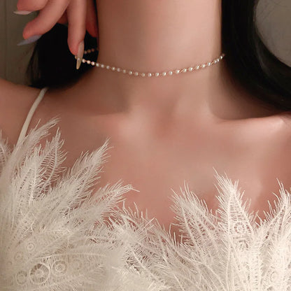 Simple Fashion Starfish Pendant Necklace for Women Girls Elegant Pearl Clavicle Choker Necklace Spring Summer Jewelry Wholesale