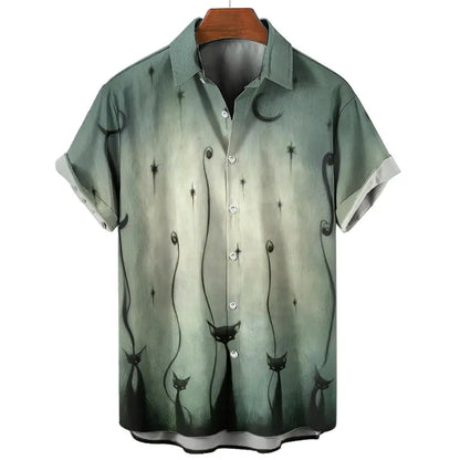 2024 Men's classic hawaiian shirts 3D Prints Cat graphics summer short sleeve shirts for hawaii style fashion unisex basic shirt