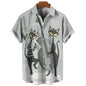 2024 Men's classic hawaiian shirts 3D Prints Cat graphics summer short sleeve shirts for hawaii style fashion unisex basic shirt