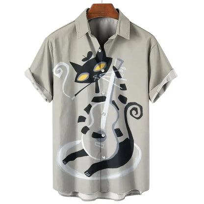 2024 Men's classic hawaiian shirts 3D Prints Cat graphics summer short sleeve shirts for hawaii style fashion unisex basic shirt