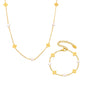Sweet Flower Necklace Bracelet In Stainless Steel With Freshwater Pearl Neck Chains Choker Necklaces Bracelets Set For Women