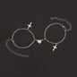 JWER Stainless Steel Fashion Romantic Heartbeat Magnetic Bracelet for Couples Personality Magnetic Love Chain Bracelet Jewelry
